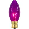 Pack of 25 Transparent Purple C9 Christmas Glass Replacement Bulbs