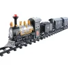 14pc Black Battery Operated Lighted and Animated Classic Train Set