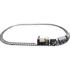 14pc Black Battery Operated Lighted and Animated Classic Train Set