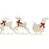 3pc LED Lighted Reindeer and Sleigh Outdoor Christmas Decoration