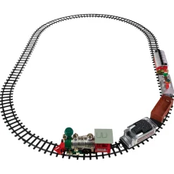 35pc Silver and Red Battery Operated Lighted and Animated Classic Train Set with Sound