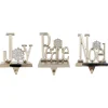 Peace, Joy and Noel Metal Christmas Stocking Holders - 6.5" - Set of 3