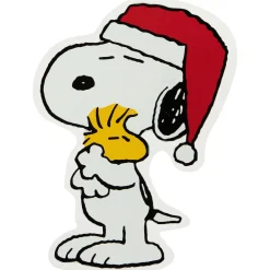 Peanuts Snoopy Hugs Woodstock Double Sided Christmas Window Cling Decoration - 7"