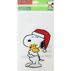 Peanuts Snoopy Hugs Woodstock Double Sided Christmas Window Cling Decoration - 7
