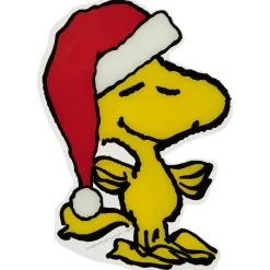Peanuts Woodstock in Santa Hat Christmas Window Cling Decoration - 7