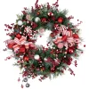 Peppermint Candy Artificial Pine Christmas Wreath - 42" - Unlit