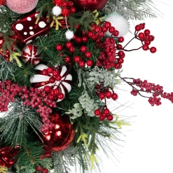 Peppermint Candy Artificial Pine Christmas Wreath - 42