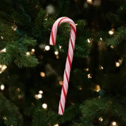 Peppermint Candy Cane Christmas Ornaments - 7" - Red and White - 12 ct