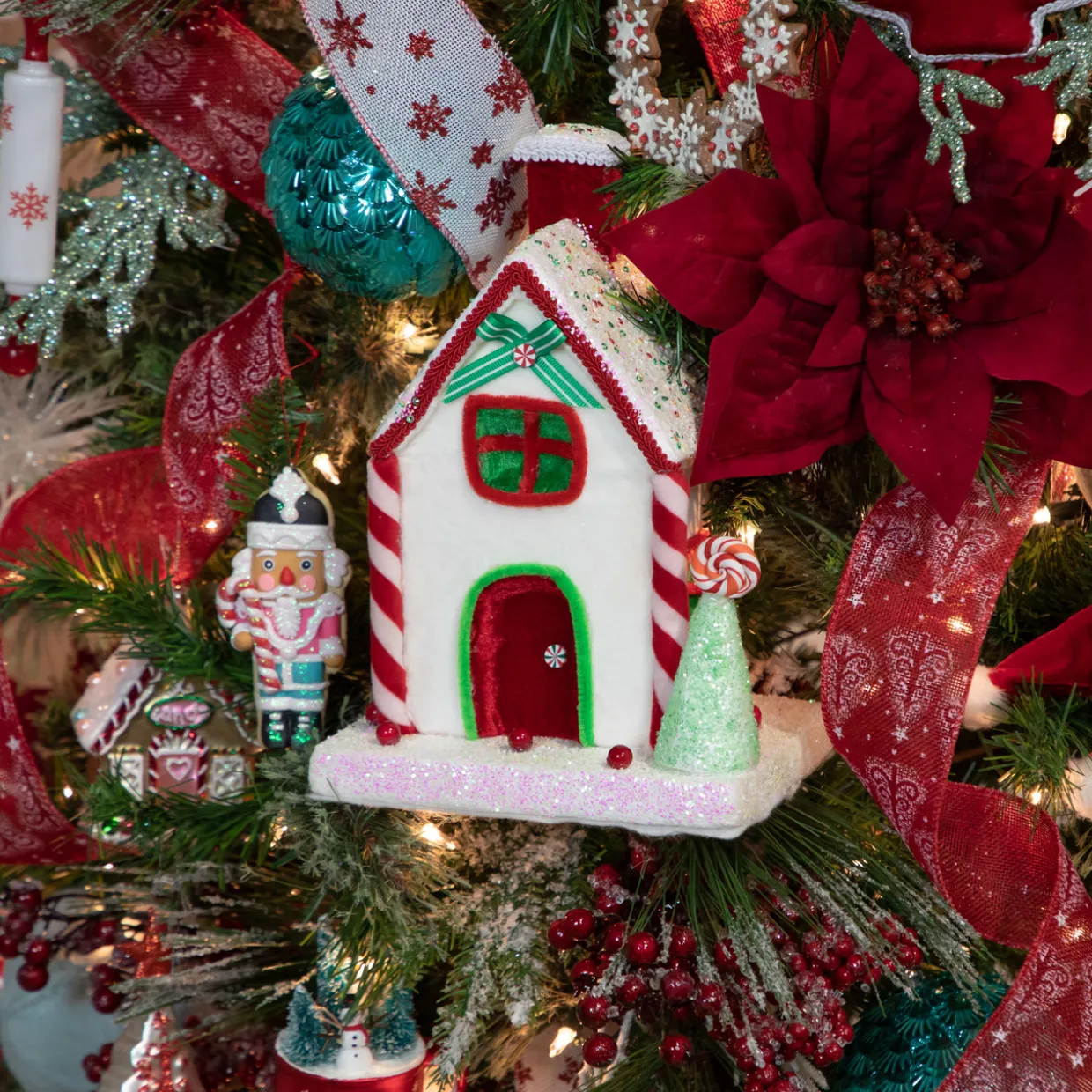 Peppermint Candy House Christmas Decoration - 11"