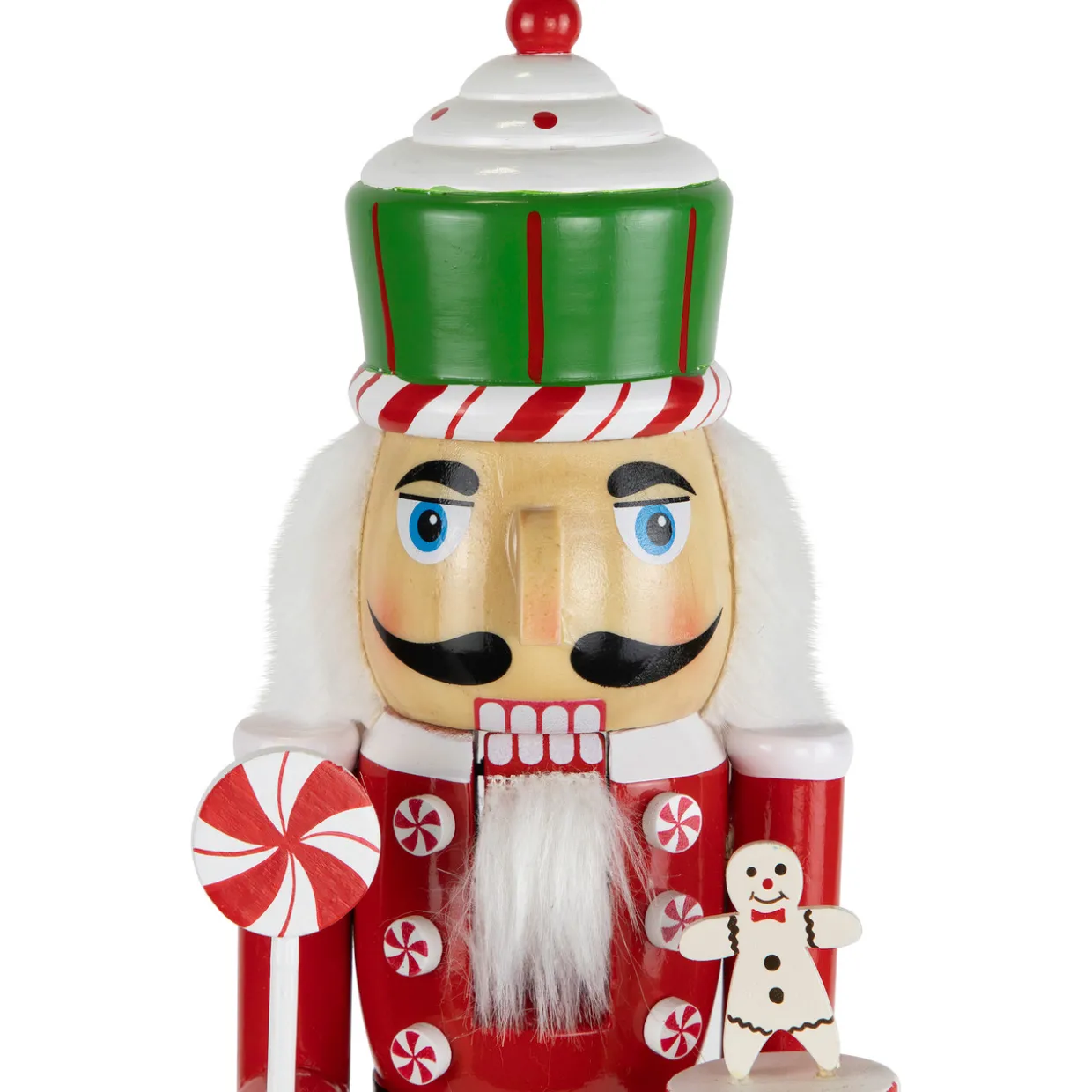 Peppermint Candy Nutcracker Christmas Figure - 15" - Red and Green