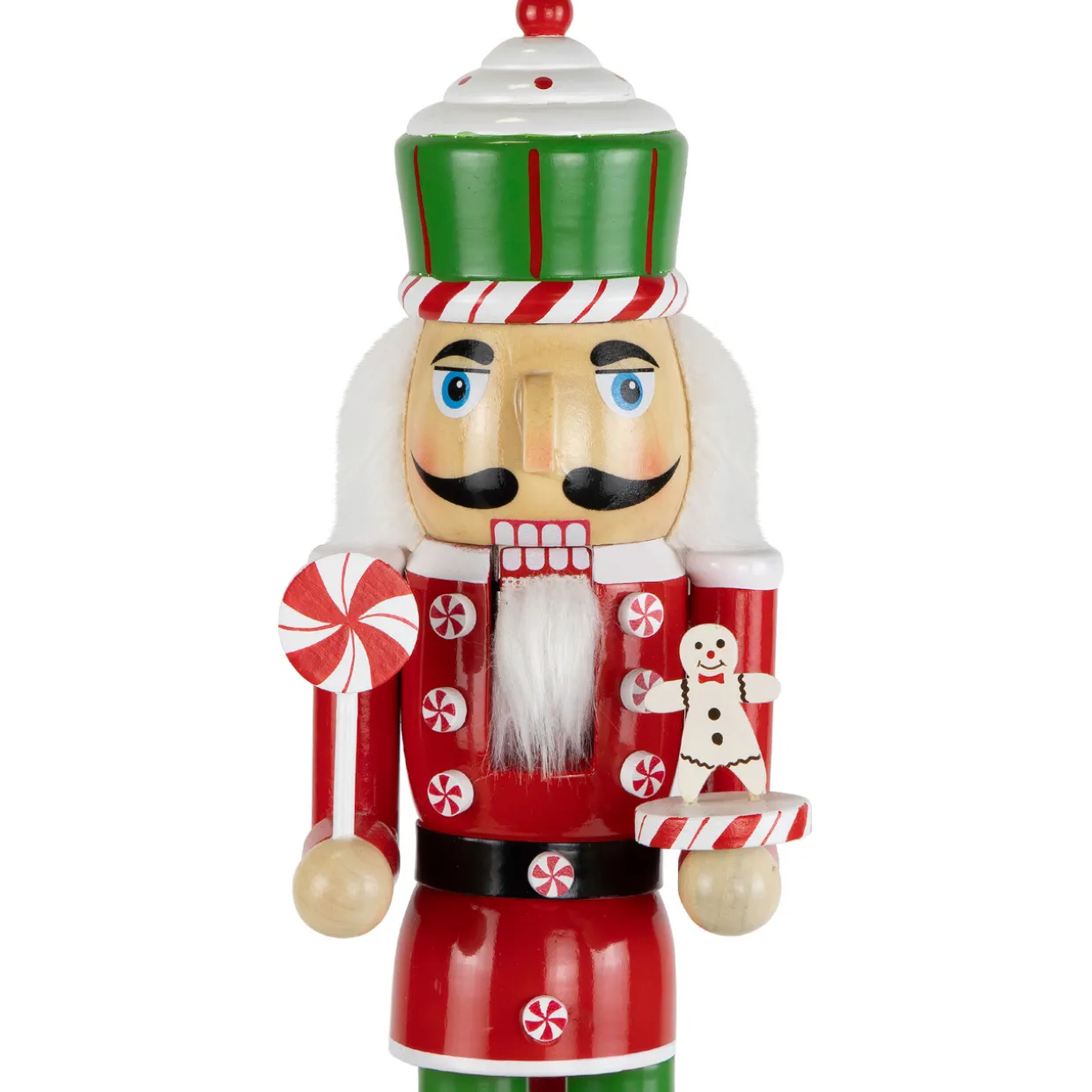 Peppermint Candy Nutcracker Christmas Figure - 15" - Red and Green