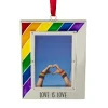 Picture Frame "Love is Love" Christmas Ornament - for 2.75" x 1.5" Photo - 3.5"
