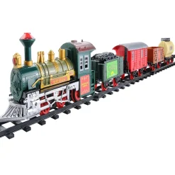 16-Piece Battery Operated Lighted and Animated Continental Express Train Set with Sound