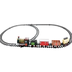 16-Piece Battery Operated Lighted and Animated Continental Express Train Set with Sound