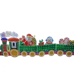 4-Piece Holographic LED Lighted Motion Train Set Outdoor Christmas Decoration - 35"