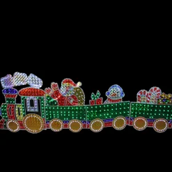 4-Piece Holographic LED Lighted Motion Train Set Outdoor Christmas Decoration - 35"