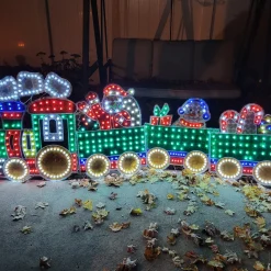 4-Piece Holographic LED Lighted Motion Train Set Outdoor Christmas Decoration - 35