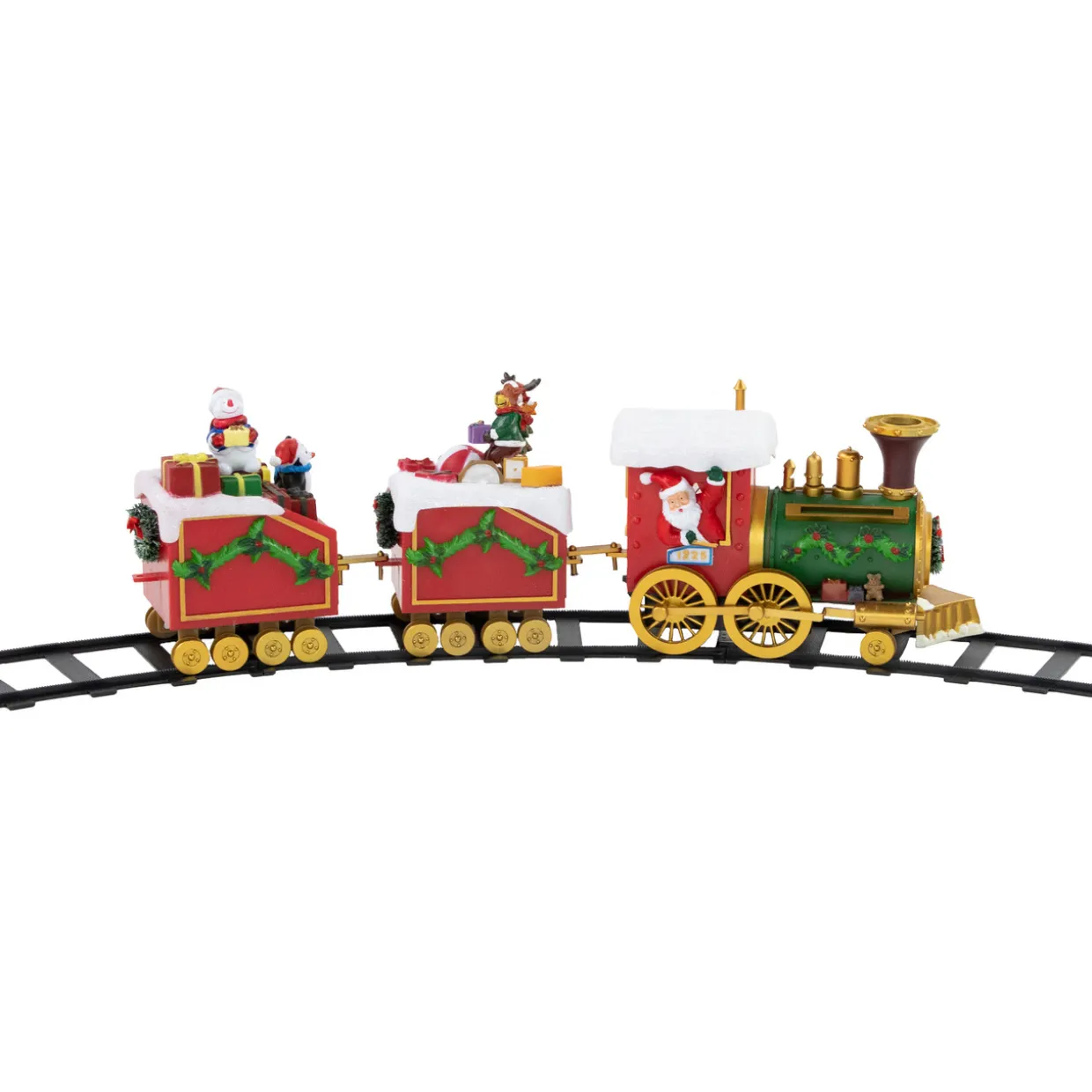 16-Piece LED Lighted Musical and Animated Christmas Village Train