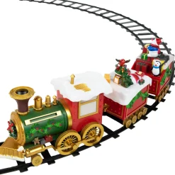 16-Piece LED Lighted Musical and Animated Christmas Village Train