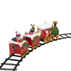 16-Piece LED Lighted Musical and Animated Christmas Village Train