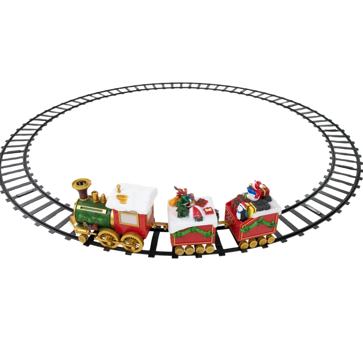 16-Piece LED Lighted Musical and Animated Christmas Village Train