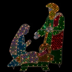 3-Piece Lighted Holographic Christmas Nativity Set Outdoor Decoration - Clear Lights