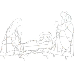 3-Piece Lighted Holy Family Nativity Scene Outdoor Christmas Decoration Set