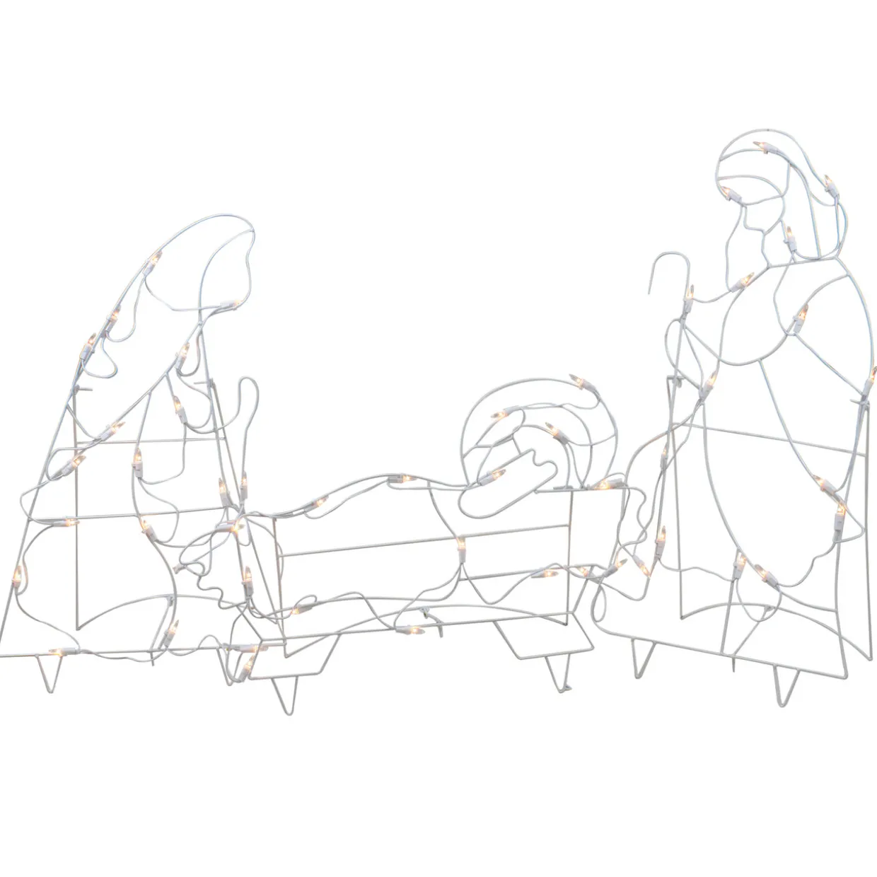 3-Piece Lighted Holy Family Nativity Scene Outdoor Christmas Decoration Set