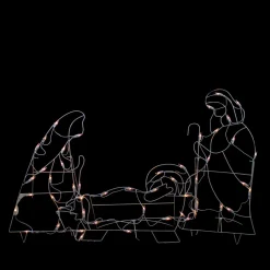 3-Piece Lighted Holy Family Nativity Scene Outdoor Christmas Decoration Set