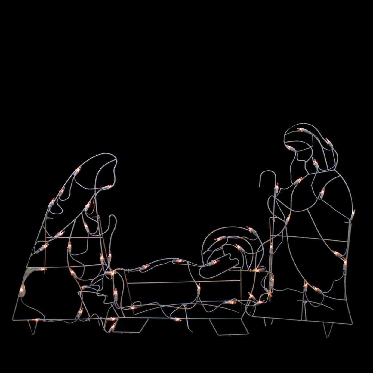 3-Piece Lighted Holy Family Nativity Scene Outdoor Christmas Decoration Set