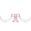 3-Piece Lighted Red and White Bow and Swag Christmas Decoration