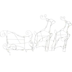 3-Piece Lighted Reindeer and Sleigh Outdoor Christmas Decoration Set