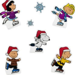 7-Piece Peanuts Characters Ice Skating Christmas Jelz Window Clings