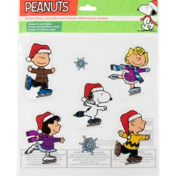7-Piece Peanuts Characters Ice Skating Christmas Jelz Window Clings