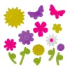 14-Piece Pink and Purple Flowers Spring Gel Window Clings