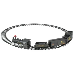 15-Piece Pre-Lit Gray Battery Operated and Animated Classic Train Set with Sound 8.75"