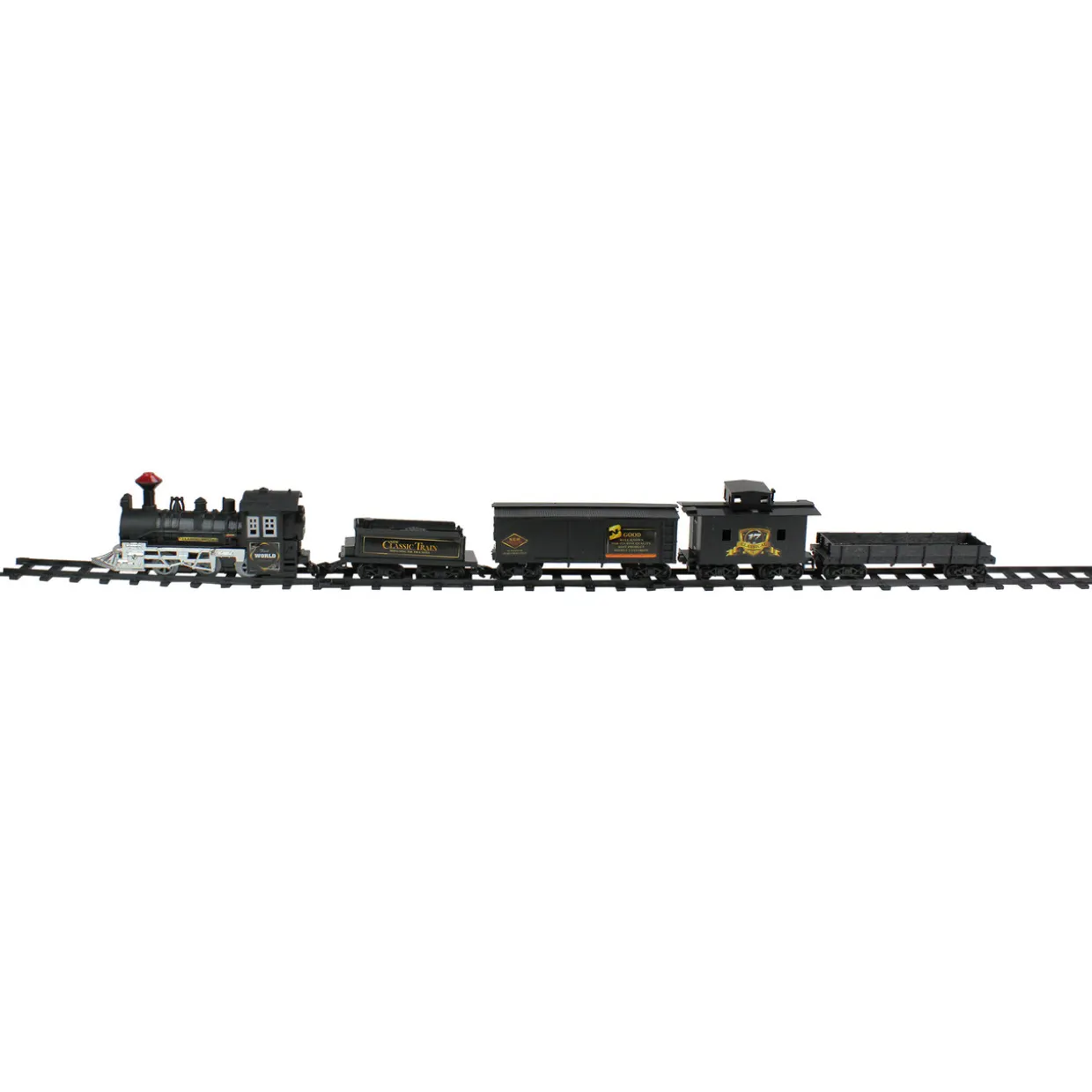 15-Piece Pre-Lit Gray Battery Operated and Animated Classic Train Set with Sound 8.75"