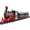 13-Piece Red and Black Battery Operated Lighted and Animated Train Set with Sound