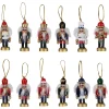 12-Piece Red and Blue Mini Christmas Nutcracker Ornament Set 3.25"