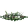 Pine and Berries Triple Candle Holder with Iridescent Christmas Ornaments - 32"