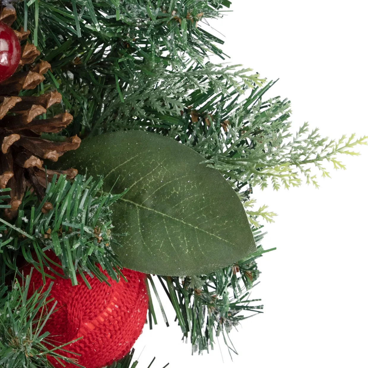 Pine Artificial Christmas Wreath with Bows and Plaid Ornaments - 24" - Unlit