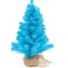 Pine Christmas Tree in Natural Jute Base - 18" - Cerulean Blue - Unlit