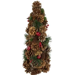 Pine Cone, Pine Needle and Berries Christmas Tree Decoration - 19"