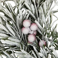 Pine Cones and Berries Flocked Pine Artificial Christmas Wreath - 20