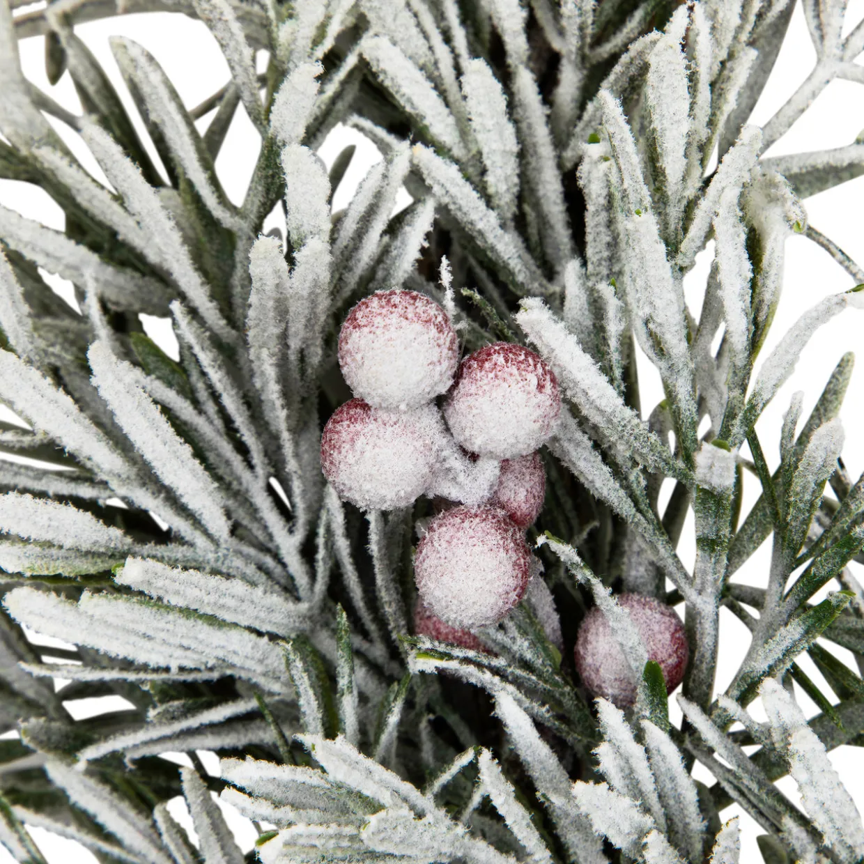 Pine Cones and Berries Flocked Pine Artificial Christmas Wreath - 20" - Unlit
