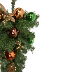 Pine Foliage with Ornaments Artificial Christmas Teardrop Swag - 30