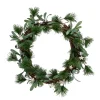 Pine Needle and Silver Ball Ornament Artificial Christmas Wreath, 12-Inch, Unlit
