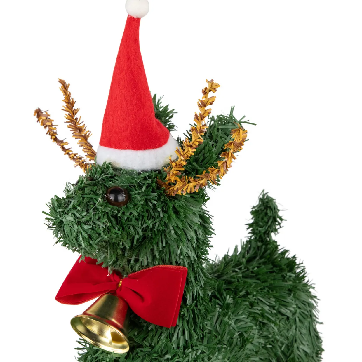 Pine Reindeer with Bell Artificial Christmas Decoration - 12"