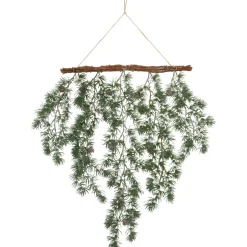 Pine Sprigs with Pine Cones Christmas Swag Wall Hanging- 27.5"