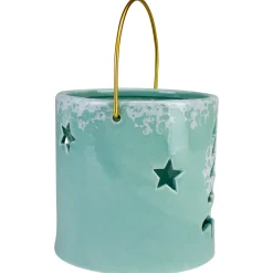 Pine Tree and Star Cutout Tea Light Christmas Candle Holder - 4.25